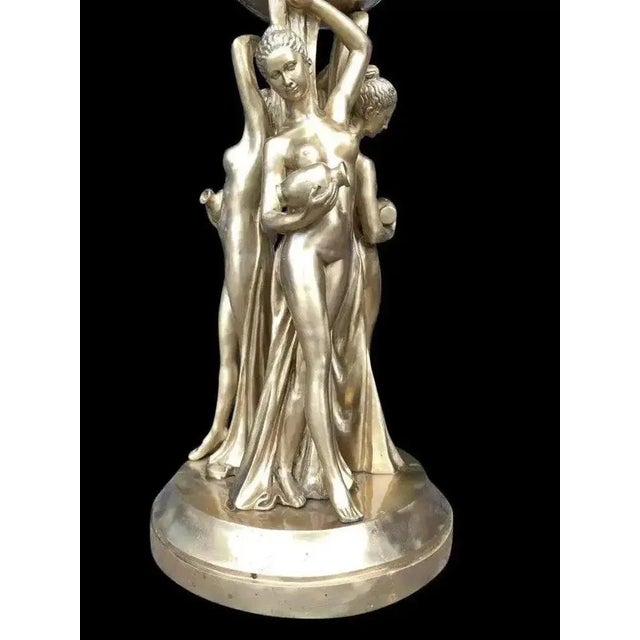 20th Century Gilt Bronze the World Is Yours Statue For Sale - Image 6 of 9