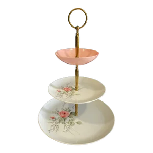 Mid-Century 3-Tiered Server With Brass Handle
