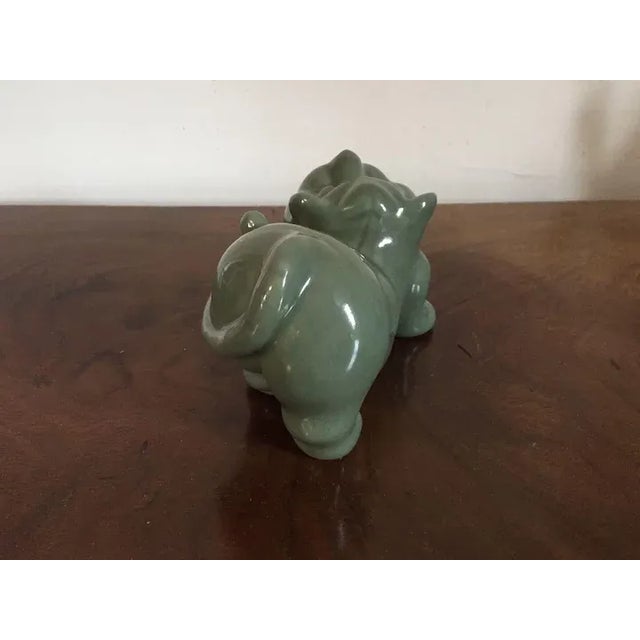 20th Century Asian Celadon Figure of a Stylized Cat or Dog For Sale - Image 4 of 11