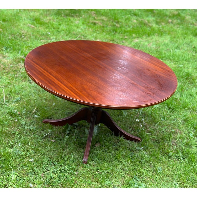Antique Round Wooden Coffee Table For Sale - Image 3 of 5
