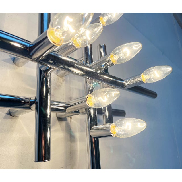 Silver Mid-Century Modern Swiss Space Age Wall or Ceiling Lamp from Temde, 1960s For Sale - Image 8 of 18