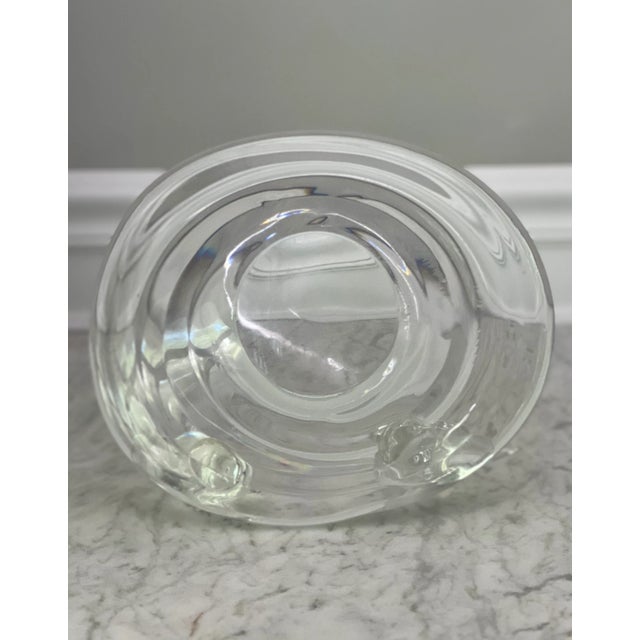 Transparent Mid 20th Century Licio Zanetti Murano Glass Sculptural Bird Decorated Bowl, Signed For Sale - Image 8 of 12