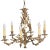 This is an antique 18th century very heavy electrified chandelier that previously held candles. It is made of gilded...
