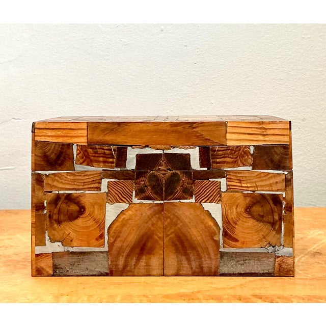 Vintage Wood Mosaic Box For Sale - Image 4 of 17