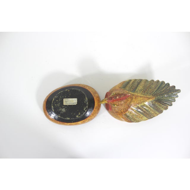 Orange Vintage Paper Maché Chicken or Rooster Box For Sale - Image 8 of 10