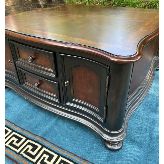 1980s Hooker Furniture “Preston Ridge” Storage Cocktail Table | Chairish