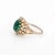 1980s Vintage Cabochon Emerald Diamond 14k Gold Gemstone Engagement Ring Size 5.75 For Sale - Image 5 of 6