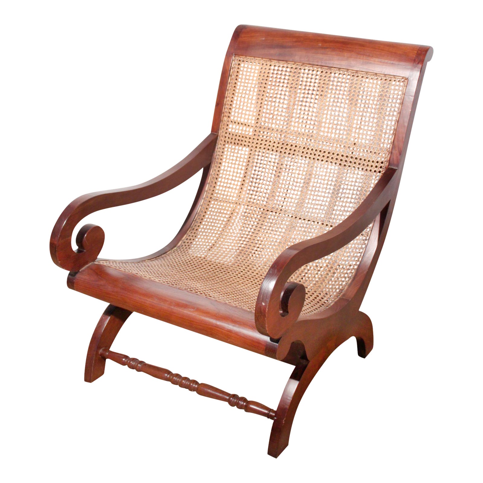 British Colonial Plantation Cane Chair Chairish