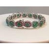 8 Ct Oval Cut Emerald & Ruby & Sapphire Tennis Bracelet 14 Kt White Gold 25.5Gm For Sale - Image 16 of 18
