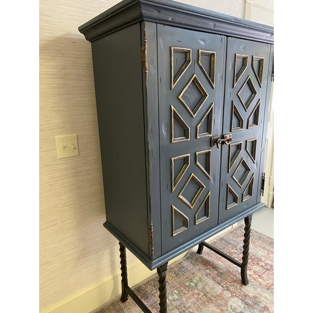 1980s Custom Made Blue Bar Chairish