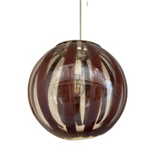 Transparent and Brown Sphere Pendant in Murano Glass from Simoeng For Sale
