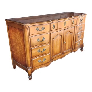 Quality French Provincial 1950s Fruitwood Dining Room Buffet Cabinet For Sale