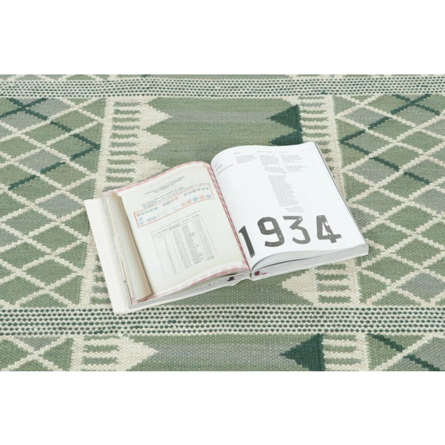 Contemporary Scandinavian Style Green Geometric Wool Rug by Rug & Kilim, India For Sale - Image 9 of 9