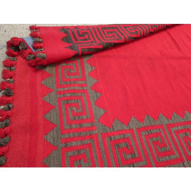 Mid-20th Century Handmade Turkish Flatweave Kilim Accent Rug For Sale - Image 10 of 10