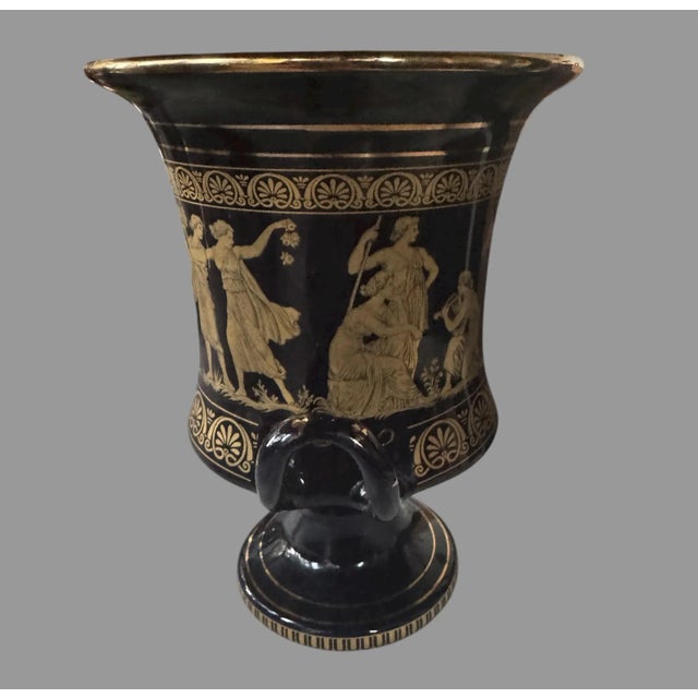 Vintage Porcelain Double Handled Vase Decorated W Grecian Figures For Sale - Image 11 of 12