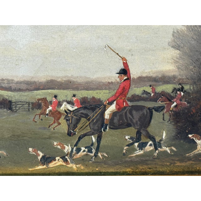 Wood Sporting 19th Century Oil Painting View Halloo the Berkeley Hunt C1880 by Charles Faulkner For Sale - Image 7 of 18