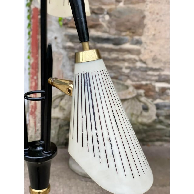 Mid 20th Century Mid-Century Modern 3-Light Cone Shade Floor Lamp For Sale - Image 5 of 11