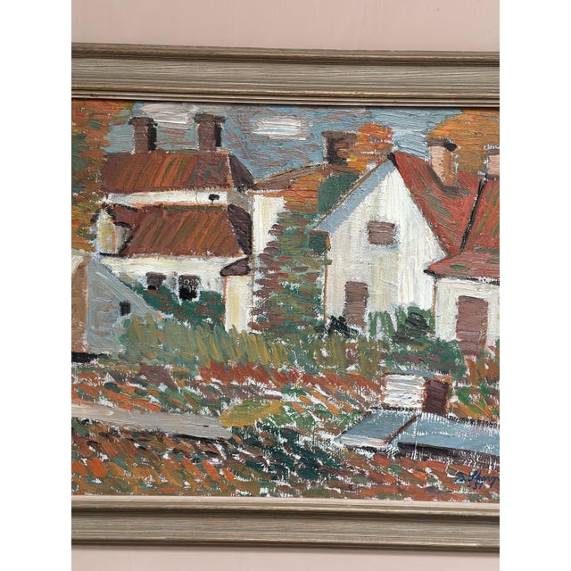 Birger Skarp, Houses, 1950s, Oil Painting on Canvas, Framed For Sale - Image 9 of 17
