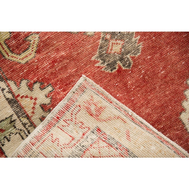 Red Vintage Distressed Oushak Rug Runner - 2'6" x 5'7" For Sale - Image 8 of 8
