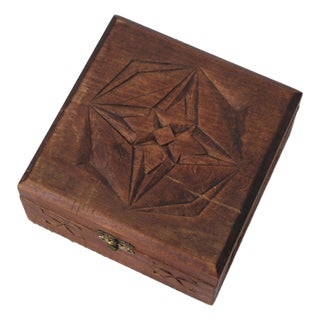 Early 1900s Handcarved Folk Art Box For Sale