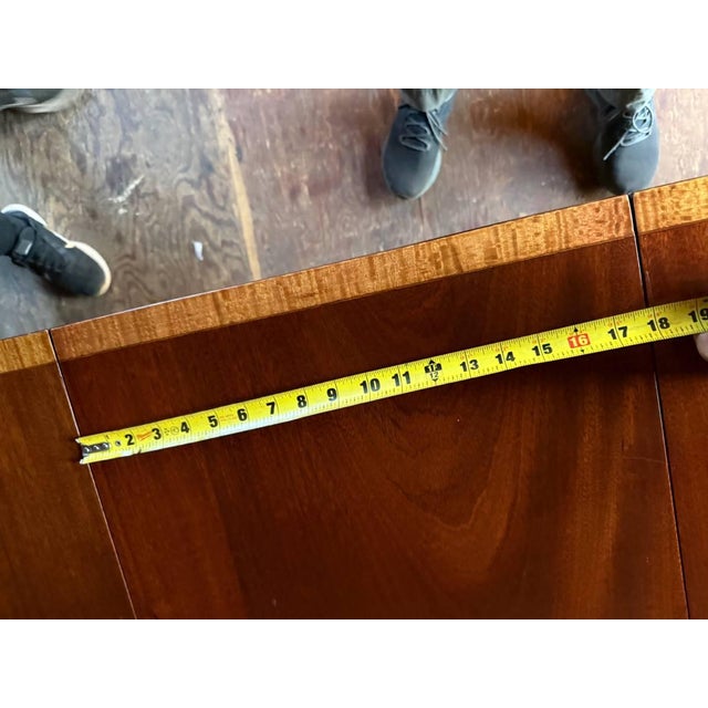 Mid 20th Century Mid 20th Century Vintage Regency Style Cross Banded Mahogany Dining Table With 2 Leaves by Biggs Furnture For Sale - Image 5 of 17