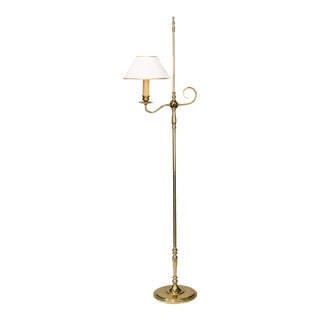 Antique Brass Candlestick Floor Lamp For Sale