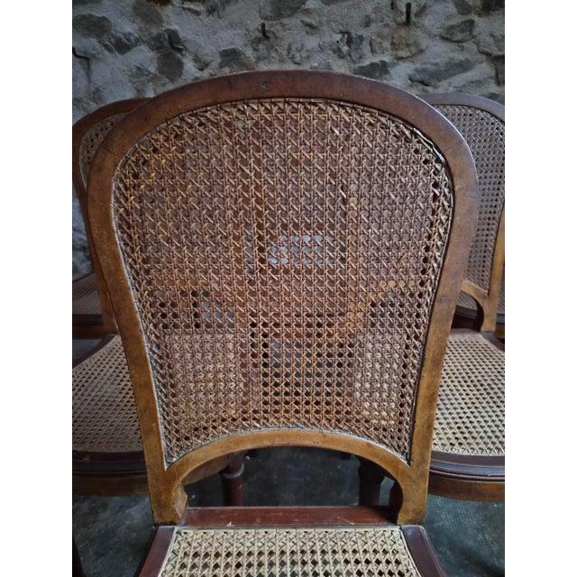 19th Century Antique Louis XVI Cane Dining Chairs, 1890s, Set of 6 For Sale - Image 5 of 18