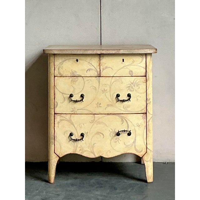 Late 20th Century Vintage Italian Patina Hand Painted Chest For Sale - Image 5 of 6