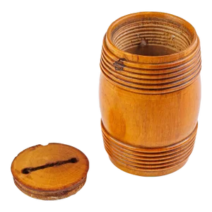 1860 Antique Victorian Treen Money Barrel