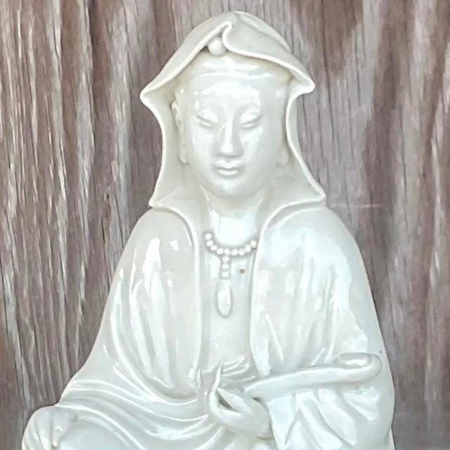 Vintage Asian 1920s Blanc De Chine Figure of Lady For Sale - Image 13 of 16