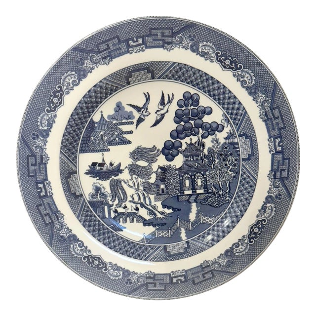 Mid 20th Century Johnson Bros. Willow Dinner Plate For Sale