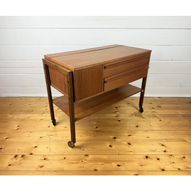 Wood Mid-Century Modern Danish Storage Cart, 1960s For Sale - Image 7 of 11