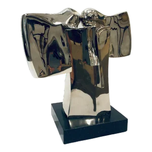 Global Views Abstract Modern Polished Nickel Sculpture