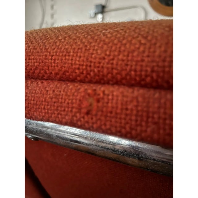 1970s, Mid-Century Modern Tubular Chrome Sofa by Allsteel in Orange For Sale - Image 12 of 12