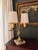 Vintage French Brass & Marble Bouillotte Lamp – Twin Arrow / Archer Table Lamp With Clip-on Shades For Sale - Image 4 of 11