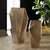 Cast Aluminum Set Of Vases Feature A Faceted, Asymmetrical Silhouette In An Antique Brass Finish With Dark Bronze...