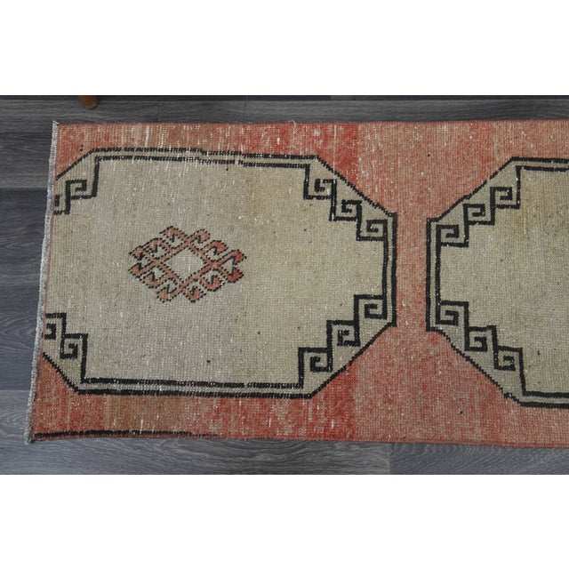Terra Cotta 1970s Vintage Handmade Wool Cotton Orange Runner Rug For Sale - Image 8 of 10