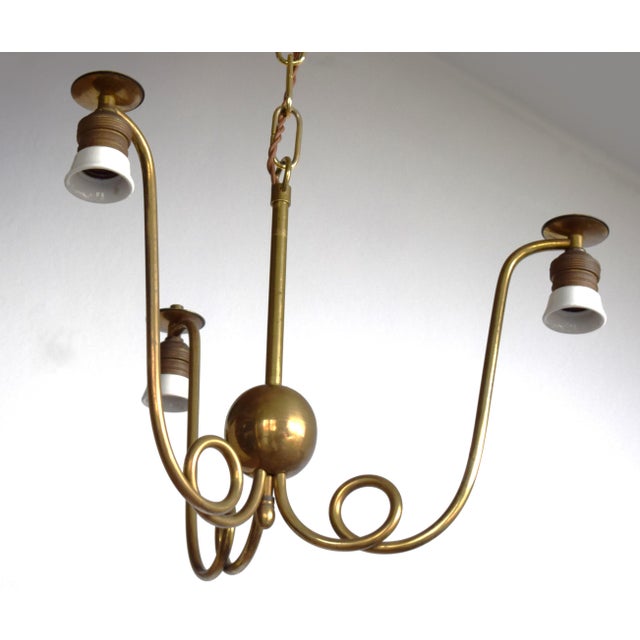 Gold Vintage Pendant Lamp from Josef Frank, 1920s For Sale - Image 8 of 15