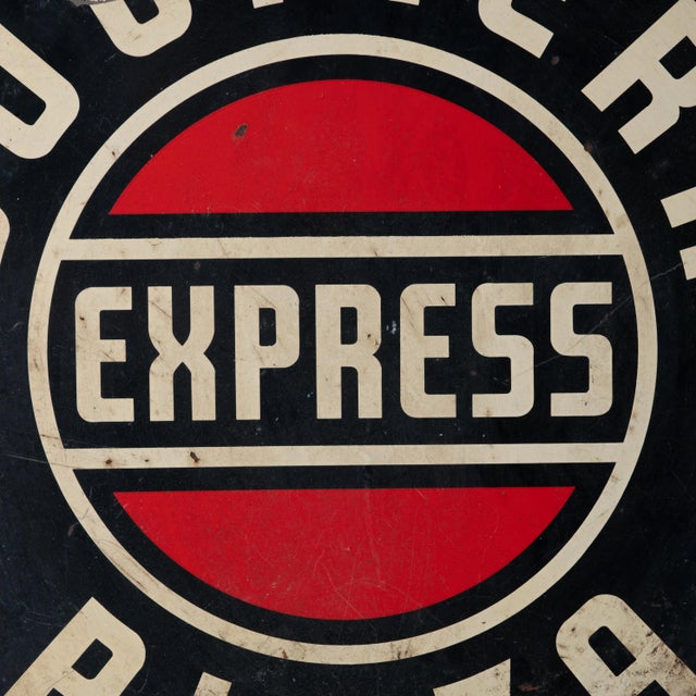 Southern Plaza Express Railroad Sign, 1950s For Sale - Image 4 of 8