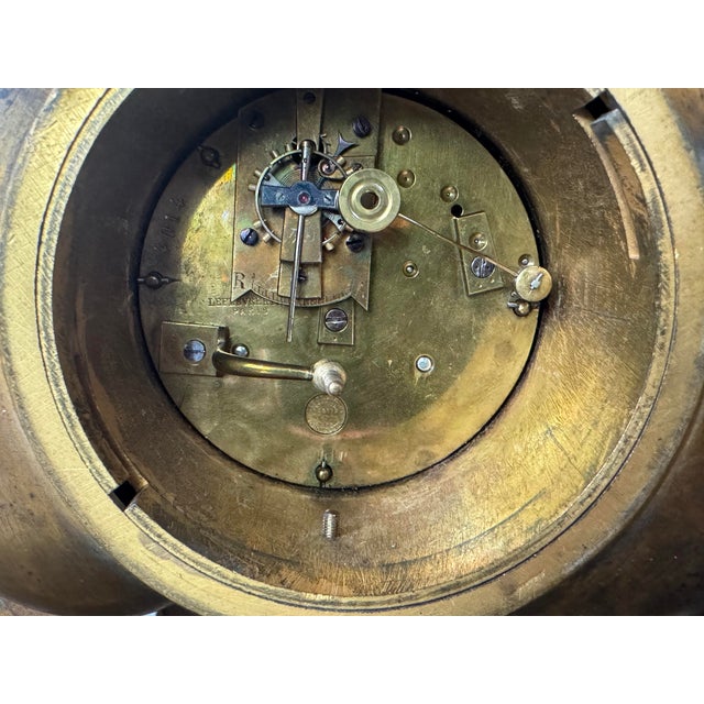 Antique Japy Freres Grande Exposition 1855 Victorian Inlay Enamel Mantel Clock For Sale - Image 9 of 12