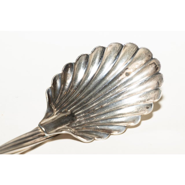 Vintage Sterling Silver Coastal Clam Shell Ice Tea Spoons, Set of 6, 1960's For Sale - Image 11 of 12