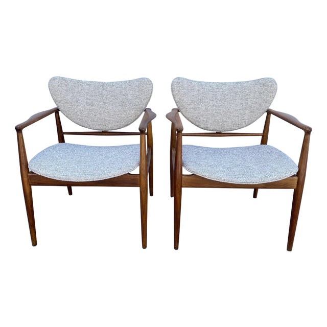 Finn Juhl No. 48 Danish Modern Chairs for Baker, 1950's - A Pair For Sale