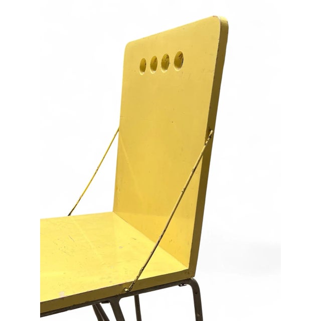 Mid-Century Modern Dutch Yellow Lacquered Plywood and Metal Dining Chair by Gerrit Jr. Rietveld, 1954 For Sale - Image 17 of 18