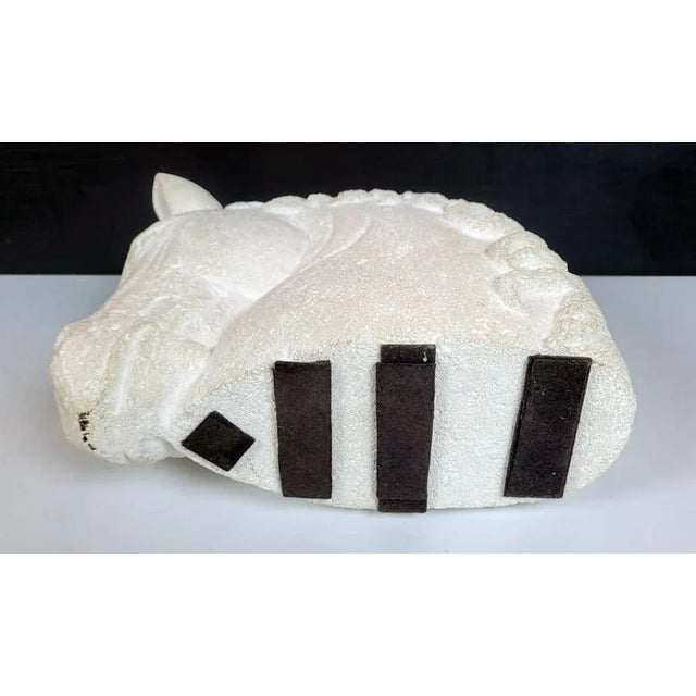 French Stone Horse Head Monogrammed SW