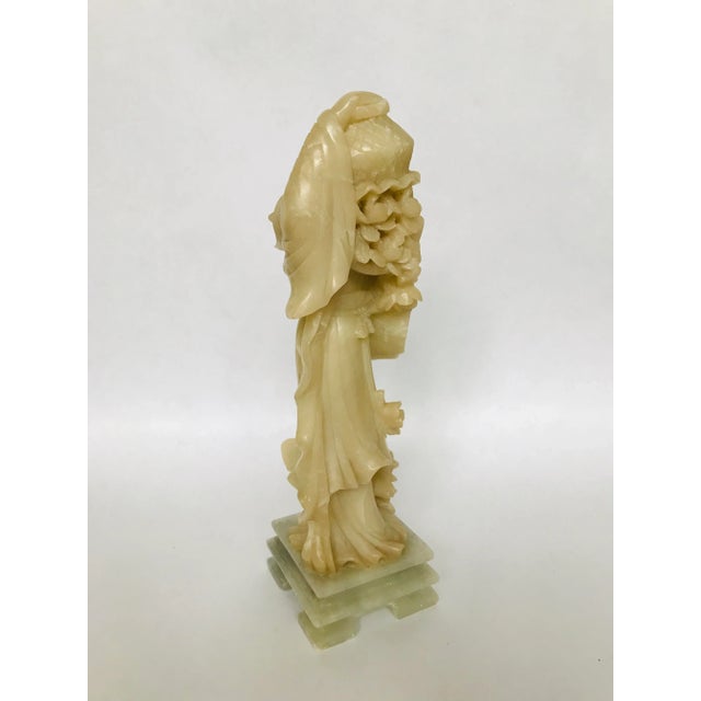 Early 20th Century Vintage Soapstone Figure of an Immortal Beauty For Sale - Image 5 of 11