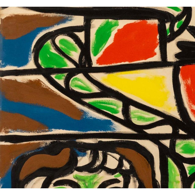 Walter Gaudnek Abstraction Oil on Canvas, Ca. 1970 For Sale - Image 4 of 8