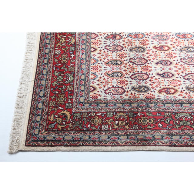 White High Wool on Cotton Turkish Hereke Rug -5' 6'' X 8' 6'' For Sale - Image 8 of 13