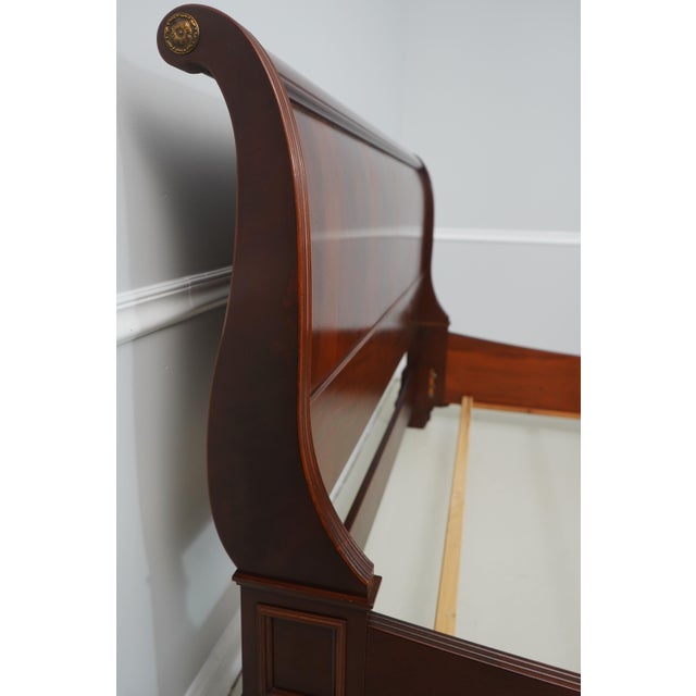 Ethan Allen Ethan Allen California King Size 18th Century Mahogany Sleigh Bed For Sale - Image 4 of 15