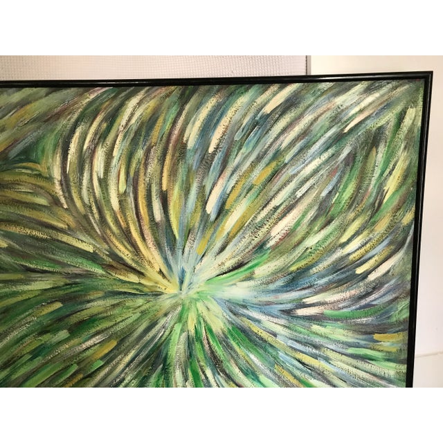Green The Awakening Abstract Expressionism Original Oil Painting by Monique Nichols For Sale - Image 8 of 11