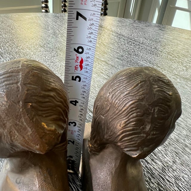 Pair of Vintage George Washington Bronze Finish Cast Iron Bookends For Sale - Image 10 of 11